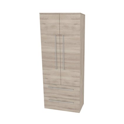 Mereo, Mereo Bino, fürdőszobaszekrény 163 cm magas, dupla, Multidekor, Világos Kronberg tölgy, MER-CN699DKRS