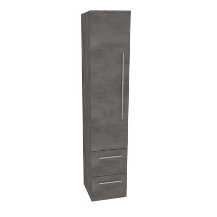 Mereo, Mereo Bino, fürdőszobaszekrény 163 cm magas, bal oldali, Multidekor, Beton sötétszürke, MER-CN697BET2