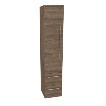 Mereo, Mereo Bino, fürdőszobaszekrény 163 cm magas, bal oldali, Multidecor, Sötét Rockford Hic, MER-CN697DRH1