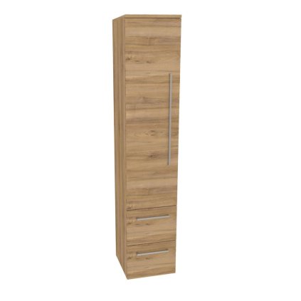 Mereo, Mereo Bino, fürdőszobaszekrény 163 cm magas, bal oldali, Multidekor, Természetes csendes-óceáni dió, MER-CN697OPP2