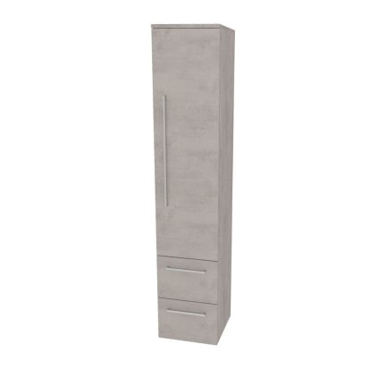 Mereo, Mereo Bino, fürdőszobaszekrény 163 cm magas, jobb oldali, Multidecor, Chromix ezüst, MER-CN698ACST