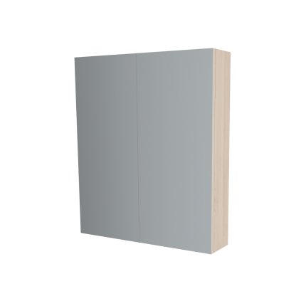 Mereo, Mereo Fürdőszobai tükrös szekrény 60 cm, galéria, 2 ajtó, Multidekor, Kemény juhar pezsgőszín, MER-CN798G62JHS2