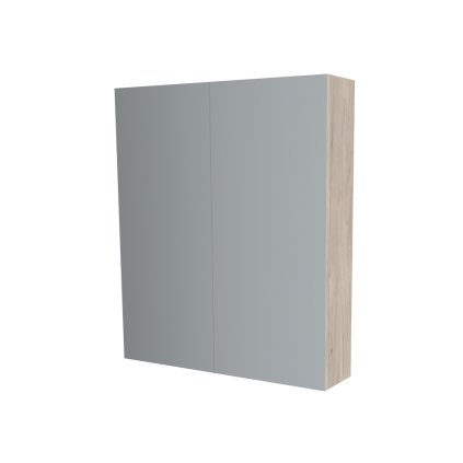 Mereo, Mereo Fürdőszobai tükrös szekrény 80 cm, galéria, 2 ajtó, Multidekor, Világos kőzet hikorifa, MER-CN798G82LRH1