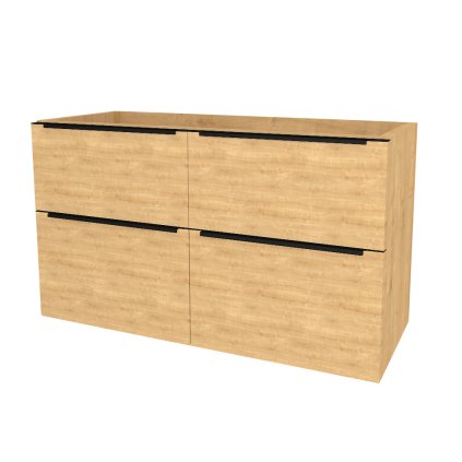 Mereo, Mereo Mailo, fürdőszobaszekrény 121 cm, fekete fogantyú, Multidecor, Arlington Oak, MER-CN593SBDARL