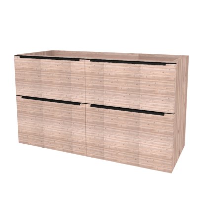 Mereo, Mereo Mailo, fürdőszobaszekrény 121 cm, fekete fogantyú, Multidecor, Nelson Oak, MER-CN593SBDNLS