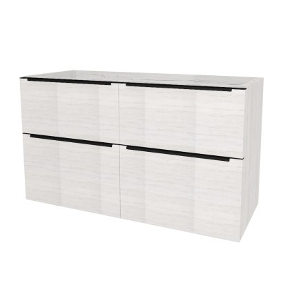 Mereo, Mereo Mailo, fürdőszoba szekrény 121 cm, fekete fogantyú, Multidecor, Pino Aurélio, MER-CN593SBPINO