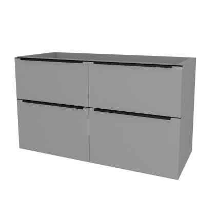 Mereo, Mereo Mailo, fürdőszoba szekrény 121 cm, fekete fogantyú, Multidecor, Szürke szuperszőnyeg, MER-CN593SBSEDA