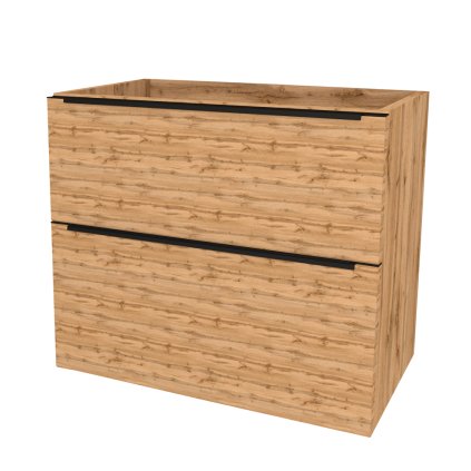 Mereo, Mereo Mailo, fürdőszobaszekrény 61 cm, fekete fogantyú, Multidecor, Wotan tölgy, MER-CN590SBDWOT