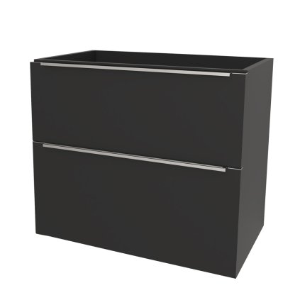 Mereo, Mereo Mailo, fürdőszoba szekrény 81 cm, króm fogantyú, Multidecor, Fekete Supermat, MER-CN591SCIPM