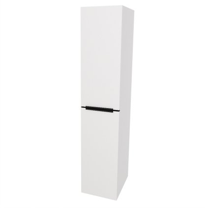 Mereo, Mereo Mailo, fürdőszobaszekrény 170 cm magas, fekete fogantyú, Multidecor, Arctic White, MER-CN594LPBBIAA