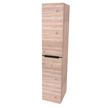 Mereo, Mereo Mailo, fürdőszobaszekrény 170 cm magas, fekete fogantyú, Multidecor, Nelson Oak, MER-CN594LPBDNLS