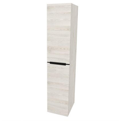 Mereo, Mereo Mailo, fürdőszobaszekrény 170 cm magas, fekete fogantyú, Multidecor, Fehér Loft Fenyő, MER-CN594LPBWLP1