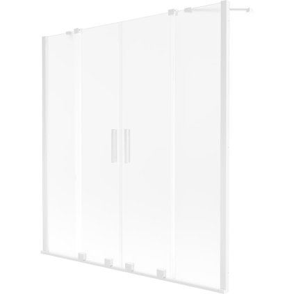 Mexen, Mexen Velar Duo 2 szárnyas eltolható kádparaván 160 x 150 cm, fagyos, fehér - 896-160-000-32-20