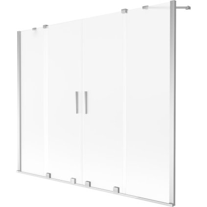 Mexen, Mexen Velar Duo 2 szárnyú eltolható kádparaván 200 x 150 cm, fagy, króm - 896-200-000-32-01