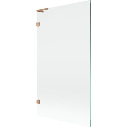 Mexen, Mexen Lunar L 1 szárnyú kádparaván 100 x 150 cm, átlátszó, szálcsiszolt réz - 897L-100-000-65-00