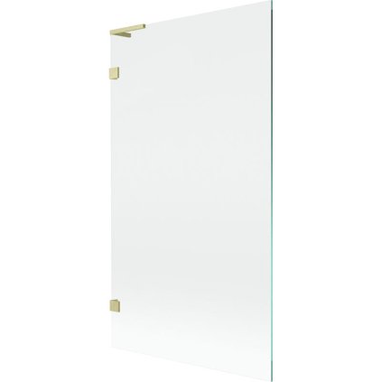 Mexen, Mexen Lunar L 1 szárnyú kádparaván 100 x 150 cm, átlátszó, szálcsiszolt arany - 897L-100-000-55-00