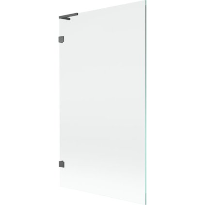 Mexen, Mexen Lunar L 1 szárnyú kádparaván 100 x 150 cm, átlátszó, szálcsiszolt fegyverszürke - 897L-100-000-66-00