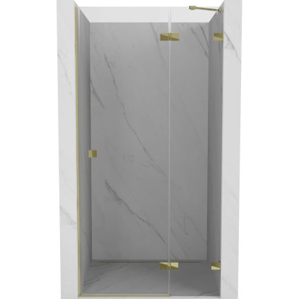 Mexen, Mexen Lunar jobbos zsanéros zuhanyajtó 70 cm, átlátszó, arany - 834-070-000-50-00-P