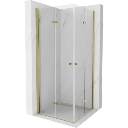 88794 2 mexen lima duo sprchovaci kut so skladacimi dverami 90 dvere x 90 dvere cm 6mm cire sklo zlaty profil 856 090 090 50 00 02