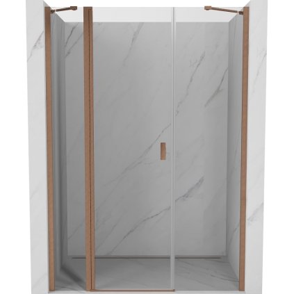 Mexen, Mexen Mist Forgóajtó zuhanykabinhoz 160 cm, átlátszó, szálcsiszolt réz - 8A4-160-001-65-00