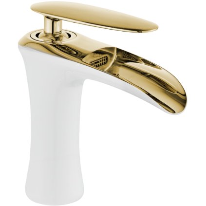 Mexen Lyra mosdócsap, fehér-arany, 745300-25