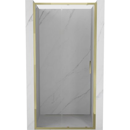 Mexen Exo, tolóajtó zuhanyhoz 125 cm, átlátszó üveg, arany, 8151-125-000-50-00