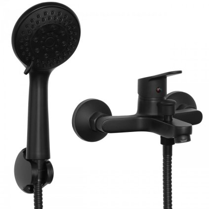 Erga Astat, fali kádcsaptelep kézizuhannyal, matt fekete, ERG-YKA-BW.ASTAT-W-BLK