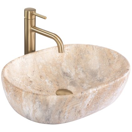 Rea Amelia, pultra szerelhető mosdó 480x345x135 mm, Savana matt kőutánzat, REA-U3000