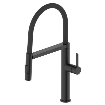 Sapho, ATON álló mosogatócsaptelep zuhanyfejjel, matt fekete, EV125B