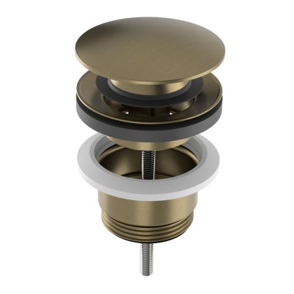 Sapho, 5/4"-os zuhanycsatlakozó, klikk-klakk, nagyméretű sapka, 10-65 mm, matt arany, CV1002G