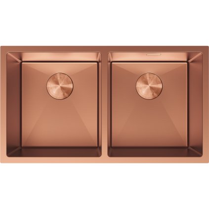 Mexen Binox, 2 rekeszes rozsdamentes mosogató 800 x 450 mm, szálcsiszolt réz, 6421802000-65