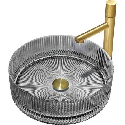 Mexen Eiva, üveg pultra szerelhető mosdó 39 × 39 cm, fekete, 24163970