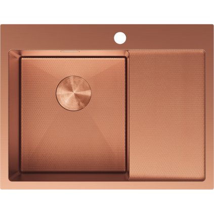 Mexen Exar, 1 medencés rozsdamentes mosogató csepegtetővel, bal oldali, 620 x 480 mm, szálcsiszolt réz, méhsejtminta, 6431621005L-65HC