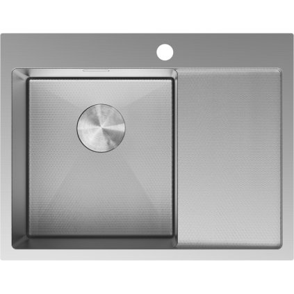 Mexen Exar, 1 medencés rozsdamentes mosogató csepegtetővel, bal oldali, 620 x 480 mm, szálcsiszolt acél, méhsejtminta, 6431621005L-01HC