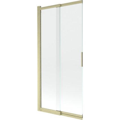Mexen Fox, kétszárnyú tolóajtós kádparaván 85 × 150 cm, 5 mm-es átlátszó üveg, matt arany profil, 891-085-002-55-00