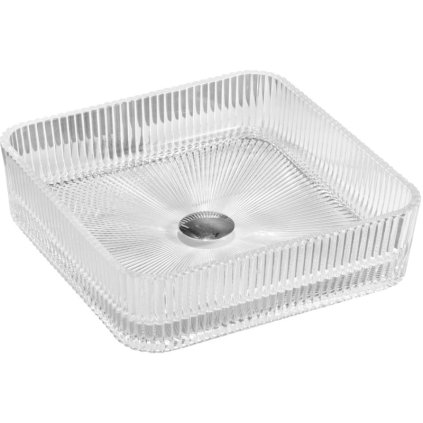 Mexen Nira, üveg pultra szerelhető mosdó 39 × 39 cm, átlátszó, 24203900