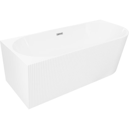 Mexen Silo, sarok szabadon álló, hornyolt kád, bal oldali, 170 x 80 cm, fényes fehér, króm túlfolyó, 52891708000L-01