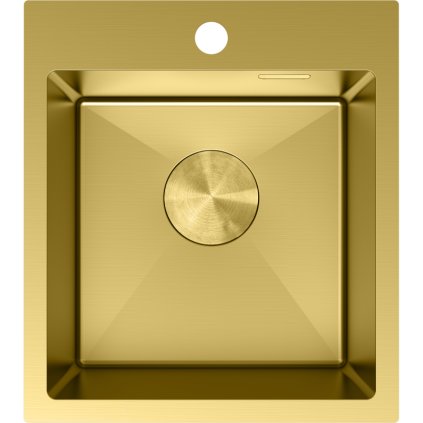 Mexen Solix, 1 rekeszes rozsdamentes mosogató 400 x 450 mm, szálcsiszolt arany, 6401401000-55