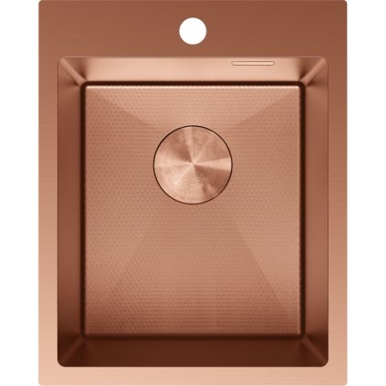 Mexen Solix, 1 rekeszes rozsdamentes mosogató 400 x 500 mm, szálcsiszolt réz, méhsejtminta, 6406401000-65HC