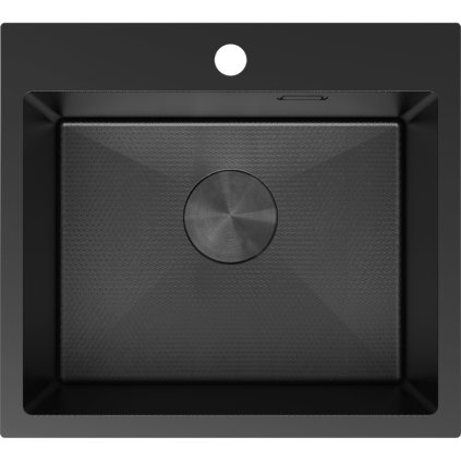 Mexen Solix, 1 rekeszes rozsdamentes mosogató 500 x 450 mm, fekete, méhsejtmintás, 6402501000-70HC