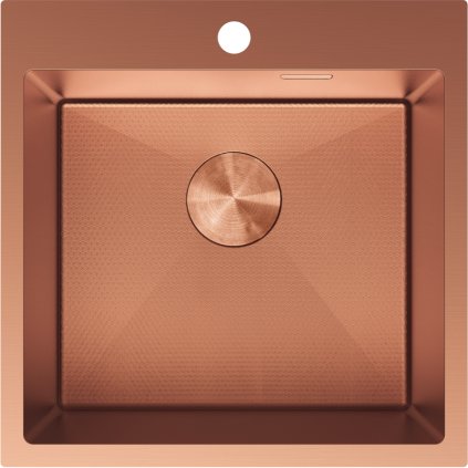 Mexen Solix, 1 rekeszes rozsdamentes mosogató 500 x 500 mm, szálcsiszolt réz, méhsejtminta, 6407501000-65HC