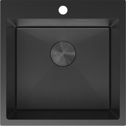 Mexen Solix, 1 rekeszes rozsdamentes mosogató 500 x 500 mm, fekete, méhsejtmintás, 6407501000-70HC