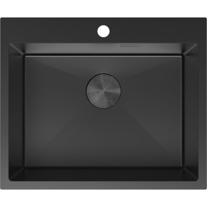 Mexen Solix, 1 rekeszes rozsdamentes mosogató 600 x 500 mm, fekete, 6408601000-70