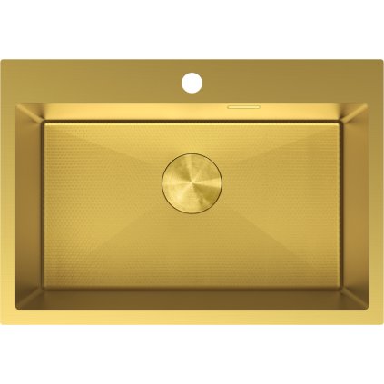 Mexen Solix, 1 medencés rozsdamentes mosogató 650 x 450 mm, szálcsiszolt arany, méhsejtminta, 6403651000-55HC