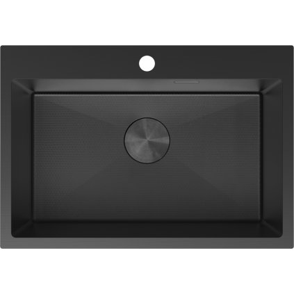 Mexen Solix, 1 rekeszes rozsdamentes mosogató 650 x 450 mm, fekete, méhsejtmintás, 6403651000-70HC