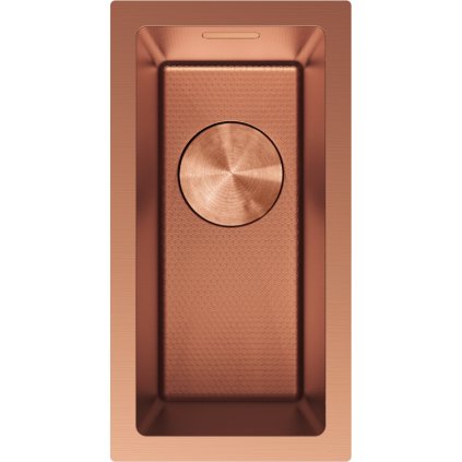 Mexen Trixo, 1 medencés rozsdamentes mosogató 230 x 440 mm, szálcsiszolt réz, méhsejtminta, 6411221000-65HC