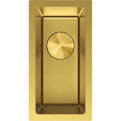 Mexen Trixo, 1 rekeszes rozsdamentes mosogató 230 x 440 mm, szálcsiszolt arany, 6411221000-55