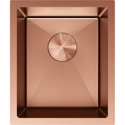 Mexen Trixo, 1 medencés rozsdamentes mosogató 370 x 440 mm, szálcsiszolt réz, 6412371000-65