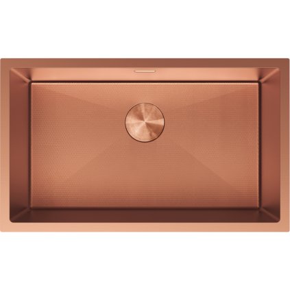 Mexen Trixo, 1 medencés rozsdamentes mosogató 750 x 440 mm, szálcsiszolt réz, méhsejtminta, 6415751000-65HC