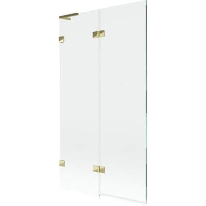 Mexen Lunar L, kétszárnyú kádparaván bal oldali 100 x 150 cm, átlátszó üveg, fényes arany, 897L-100-100-50-00-L